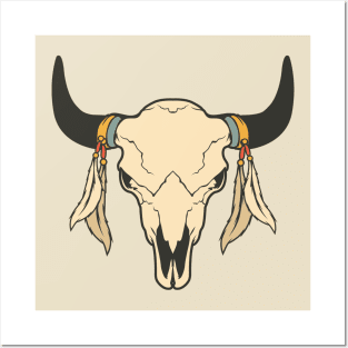 Wild Bison skull Posters and Art